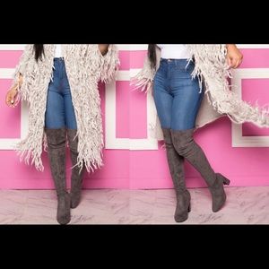 Over the knee Gray boots